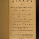 1759 ENGLISH ed Essays of Michel de Montaigne French Renaissance Philosophy Humanism
