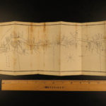 1834 HUGE MAP Niagara Falls Vandewater Tourist Hudson River Travel New York