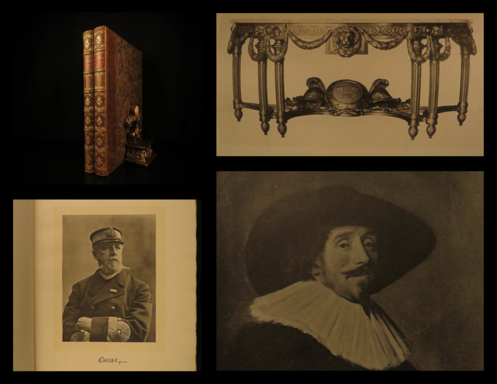 1897 ltd ed swedish art collections bottiger furniture sweden konstsamlingarna | john böttiger was a swedish art historian known for his extensive collections of art and art descriptions. He sought to garner a rise in public interest in national and international art with his book ‘<em>konstsamlingarna’</em> or ‘<em>art collections’</em>. This work is a fascinating collection of engravings depicting portrait paintings, sculptures, ornate furniture and décor, royal palaces, and photogravures   this end of the century <strong>limited edition set is numbered no. 158 of only 200 exemplary copies. </strong>