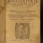 1580 Saint Bonaventure on Peter Lombard Sentences Augustine Monk Rocca Vellum
