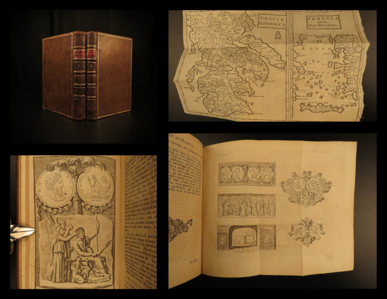 Image of 1756 Homer Iliad Greek Mythology English Alexander Pope Illustrated MAPS Troy