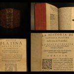 1590 POPES Lives Platina Catholic Church Sacchi Italian Panvinio Venice Medici