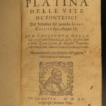 1590 POPES Lives Platina Catholic Church Sacchi Italian Panvinio Venice Medici