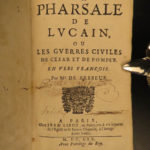 1670 Lucan PHARSALIA Julius Caesar Civil War Pompey Rome French Illustrated