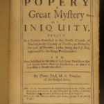 1681 1ed POPISH PLOT Sermon Conspiracy Charles II Jekyll Mystery of Iniquity