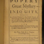 1681 POPISH PLOT 1ed Sermon Conspiracy Charles II Jekyll Mystery of Iniquity