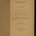 1839 1st ed Hyperion by Henry Wadsworth Longfellow American Travel Novel 2v