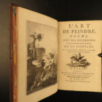 1760 1ed Art of Painting by Watelet Illustrated Poem da Vinci Michelangelo Durer