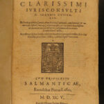 1595 Spanish LAW Juan Gutierrez Consilia Juris Roman Law Salamanca Spain FOLIO
