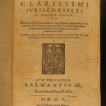 1595 Spanish LAW Juan Gutierrez Consilia Juris Roman Law Salamanca Spain FOLIO