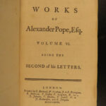 1776 Complete Works of Alexander Pope English Lit Dunciad Letters Essays 6v SET