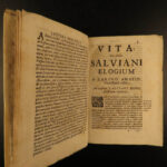 1696 FALL of ROME Salvian Gaul & Vincent Lerins Early Christian Martyrdom RARE