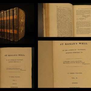 1822 1st eds SCOTTISH Sir Walter Scott Saint Ronan’s Well Peveril of Peak 7v SET