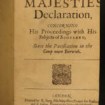 1640 1st ed King Charles I of England Declaration on Treaty of Berwick Scotland