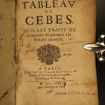 1653 Table of Cebes Stoic Philosophy Greek Latin Cebetis Tabula French Platonic