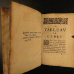 1653 Table of Cebes Stoic Philosophy Greek Latin Cebetis Tabula French Platonic