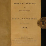 1831 American Almanac US History George Washington Slavery Politics Arkansas