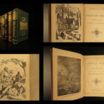 1880 BEAUTIFUL 6v Literature & English Poetry Chaucer Milton Cowper Moore Scott