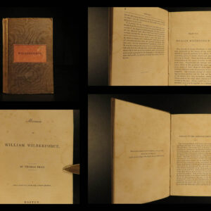 1834 1st ed William Wilberforce Memoir anti SLAVERY Slave Abolition America