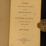 1837 1ed SLAVERY Abolition Poems of John Greenleaf Whittier American Politics