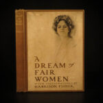 1907 1st ed Dream of Fair Women Harrison Fisher Girl Illustrated Color Poetry