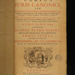 1737 HUGE FOLIO Corpus Juris Canon LAW Gibert Catholic Church 3v SET Latin Lyon