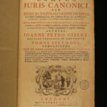 1737 HUGE FOLIO Corpus Juris Canon LAW Gibert Catholic Church 3v SET Latin Lyon