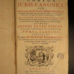 1737 HUGE FOLIO Corpus Juris Canon LAW Gibert Catholic Church 3v SET Latin Lyon