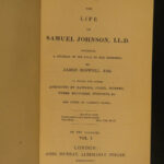 1835 Life of Samuel Johnson by James Boswell FAMOUS English Biography 10v SET