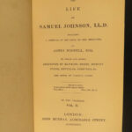 1835 Life of Samuel Johnson by James Boswell FAMOUS English Biography 10v SET