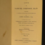 1835 Life of Samuel Johnson by James Boswell FAMOUS English Biography 10v SET