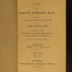 1835 Life of Samuel Johnson by James Boswell FAMOUS English Biography 10v SET