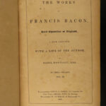 1841 Works of Francis Bacon Philosophy Science Essays Montagu 3v American ed
