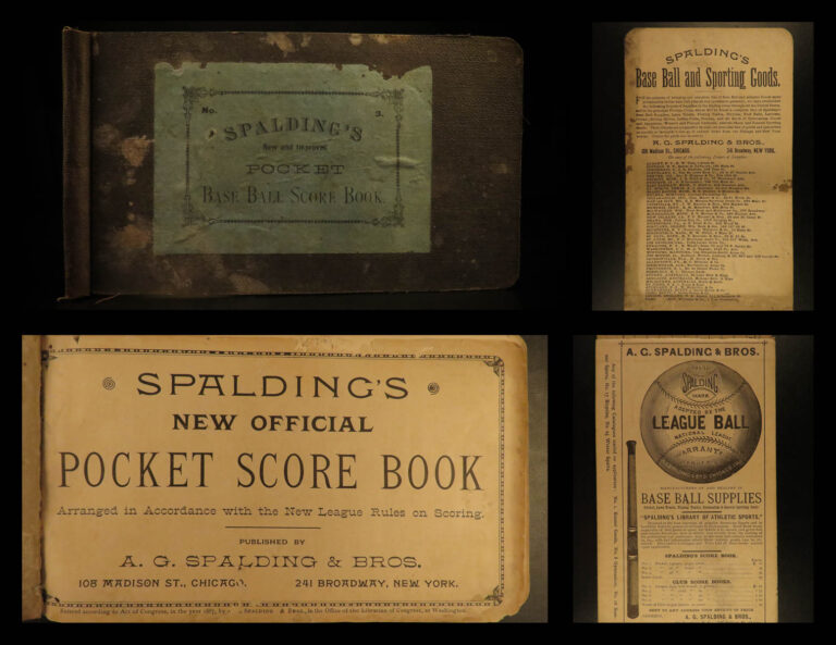 Image of 1887 Spalding Baseball Official Pocket Scorebook Game League Rules New York RARE