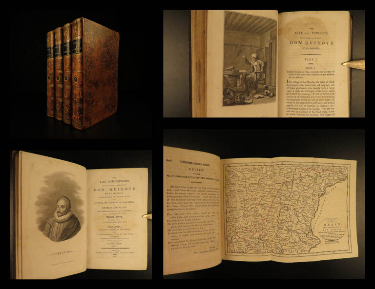 Image of 1801 EXQUISITE 1st ed Don Quixote de la Mancha Cervantes SPAIN English 4v Jarvis