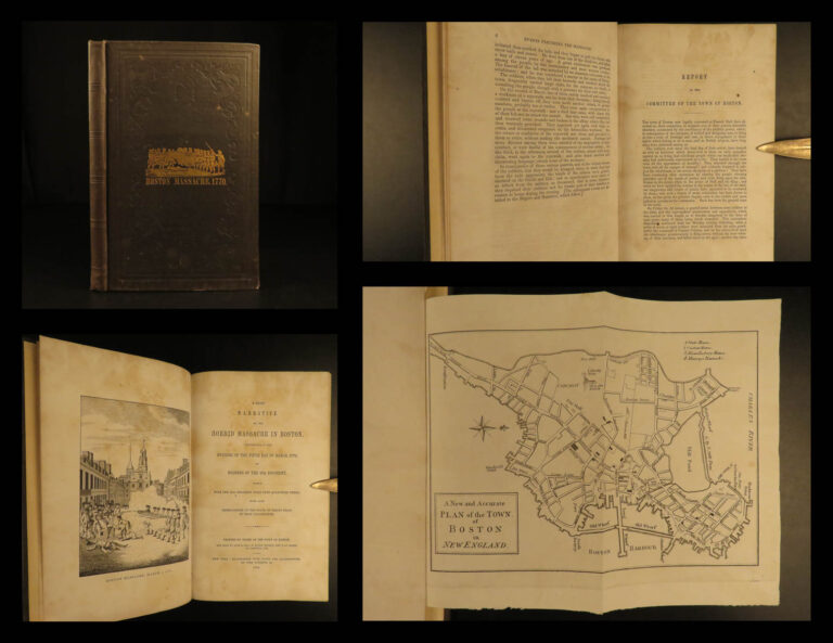 Image of 1849 Boston Massacre Samuel Adams MAP England Townshend Acts Soldier Americana