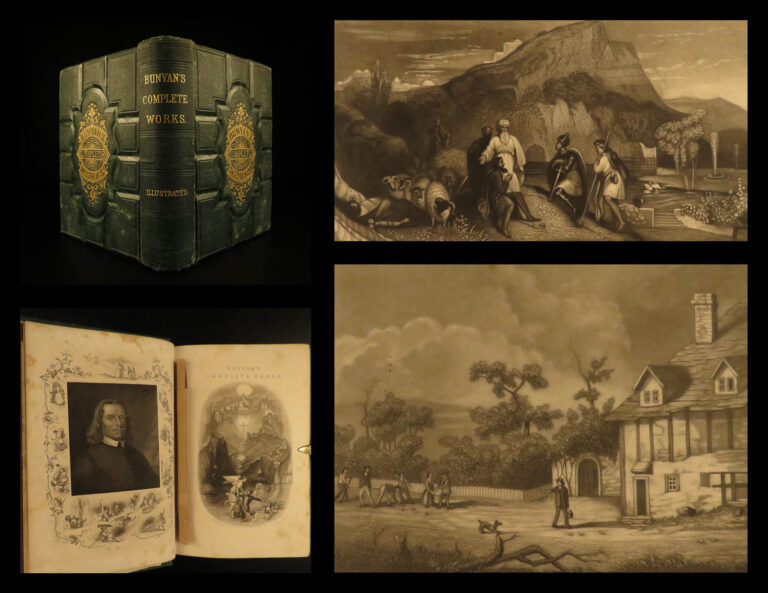 Image of 1874 John Bunyan Illustrated Pilgrims Progress Mr Badman Solomon Bible BEAUTIFUL