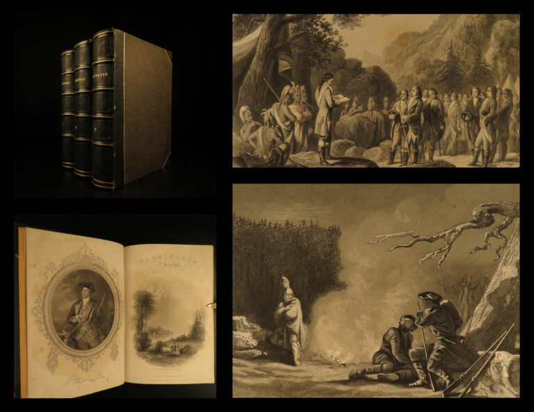 Image of 1860 EXQUISITE 1ed Life of George Washington Revolutionary War Illustrated 3v