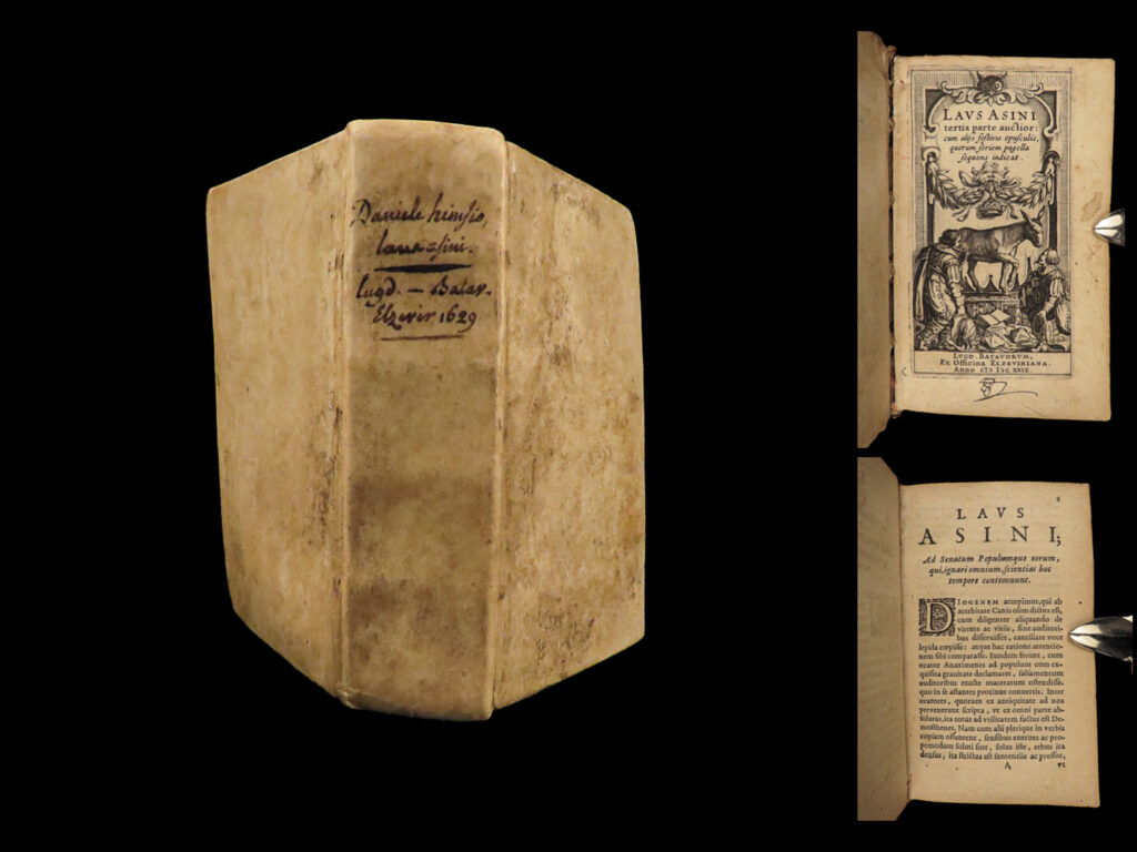 1629 Golden Ass Laus Asini By Daniel Heinsius Parody Humor Elzevier Latin | 1 Laus asini, tertia parte auctior: cum alijs festivis opusculis, etc. Daniel heinsius.