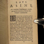1629 Golden Ass Laus Asini by Daniel Heinsius Parody Humor Elzevier Latin