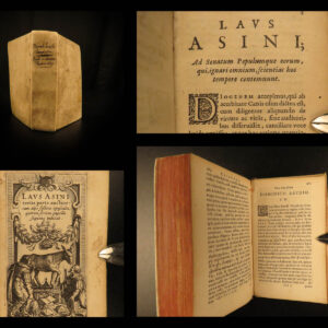 1629 Golden Ass Laus Asini by Daniel Heinsius Parody Humor Elzevier Latin