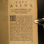 1629 Golden Ass Laus Asini by Daniel Heinsius Parody Humor Elzevier Latin