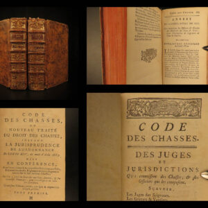 1764 HUNTING LAWS France Code of Chasses Louis XIV Game Birds Saugrain 2v