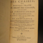 1764 HUNTING LAWS France Code of Chasses Louis XIV Game Birds Saugrain 2v