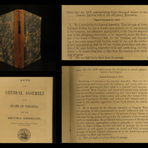 1863 1ed CONFEDERATE Acts Virginia 1862 Civil War SLAVERY Laws Voting Wheeling