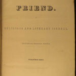 1848 Early Americana The Friend Quaker Religious INDIANS Slavery Abolition 7v