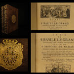 1674 Life of Saint Basil the Great & Saint Gregory Nazianzus 2v ARMORIAL BINDING