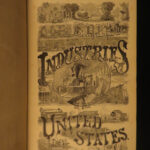 1872 Great Industries of US Gold Rush Railroad Industrial Revolution Illustrated