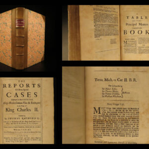 1696 ENGLISH LAW 1st Raymond Reports British Court Cases Criminal Charles II England