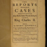1696 ENGLISH LAW 1st Raymond Reports British Court Cases Criminal Charles II England